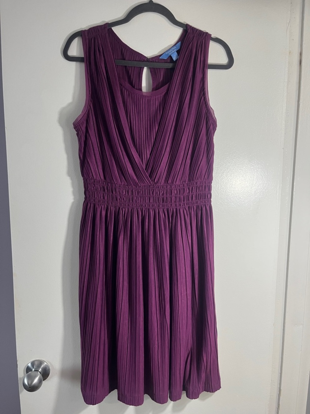 Simply Vera Vera Wang Sleeveless Pleated Midi Dress in Plum
